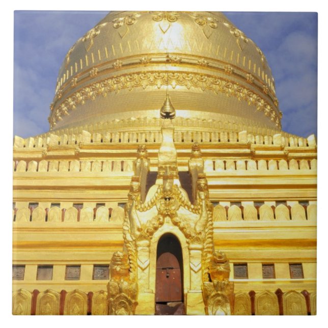 Asien, Myanmar (Burma), Bagan (Pagan). Shwe Kakelplatta (Framsidan)