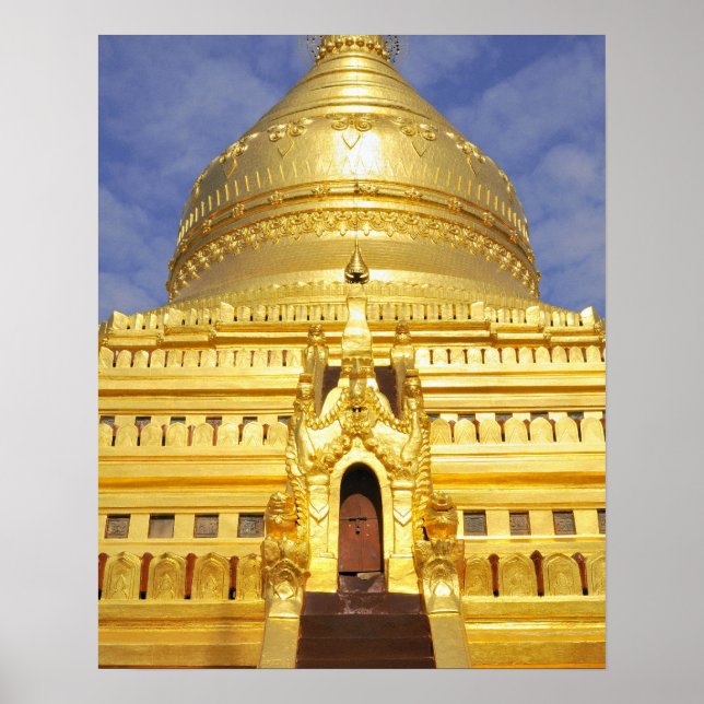 Asien, Myanmar (Burma), Bagan (Pagan). Shwe Poster (Framsidan)