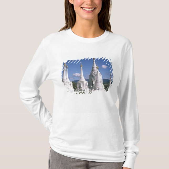 Asien, Myanmar, Inle Lake. Pagoder. 2 T Shirt (Framsida)