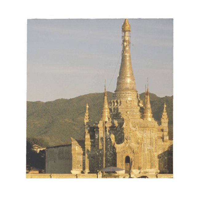 Asien, Myanmar, Inle Lake. Pagoder. Anteckningsblock (Framsida)