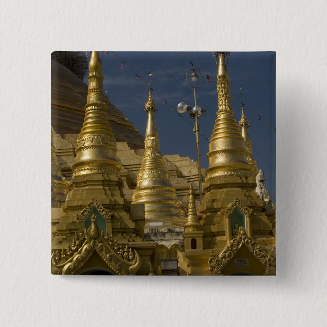 Asien, Myanmar, Yangon. Guldstupa av Shwedagon Knapp (Framsida)