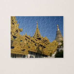 Asien, Myanmar, Yangon. Gyllene stupa Shwedagon 2 Pussel