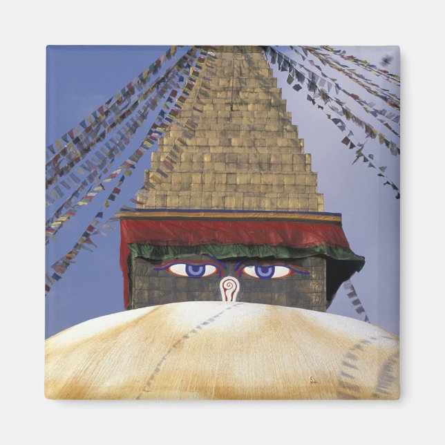 Asien, Nepal, Katmandu. Bouddhanath Stupa. 2 Magnet (Framsidan)