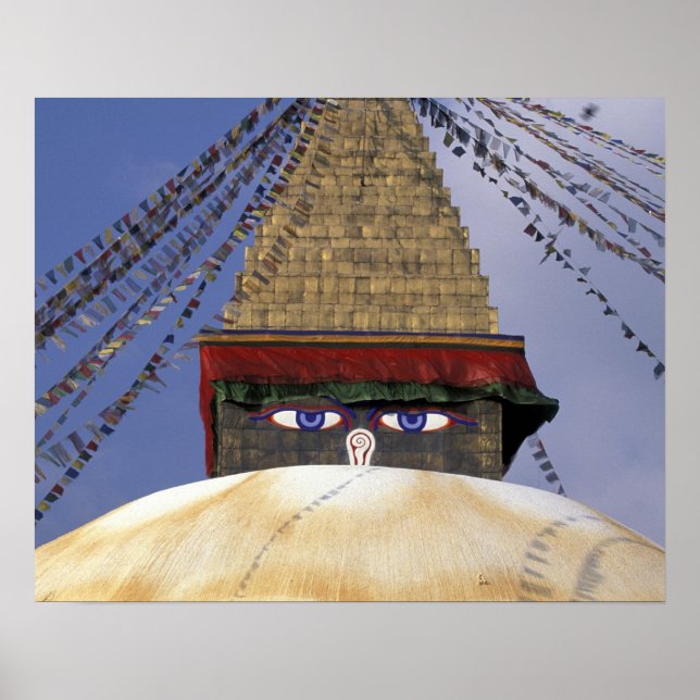 Asien, Nepal, Katmandu. Bouddhanath Stupa. 2 Poster (Framsidan)