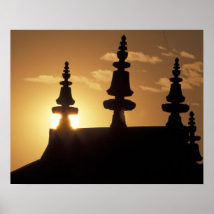 Asien, Nepal, Katmandu. Bouddhanath Stupa. Poster
