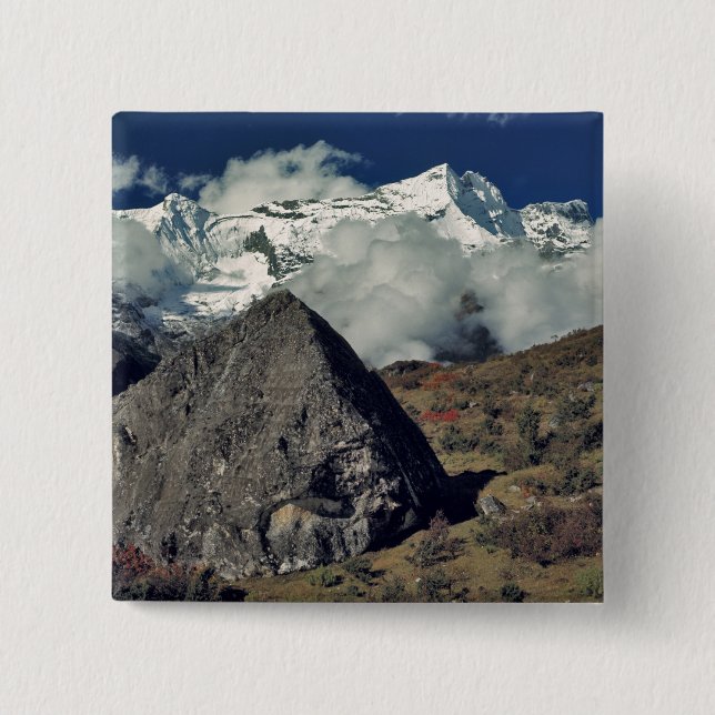 Asien, Nepal, Sagarmatha NP. En buddistisk bön Knapp (Framsida)