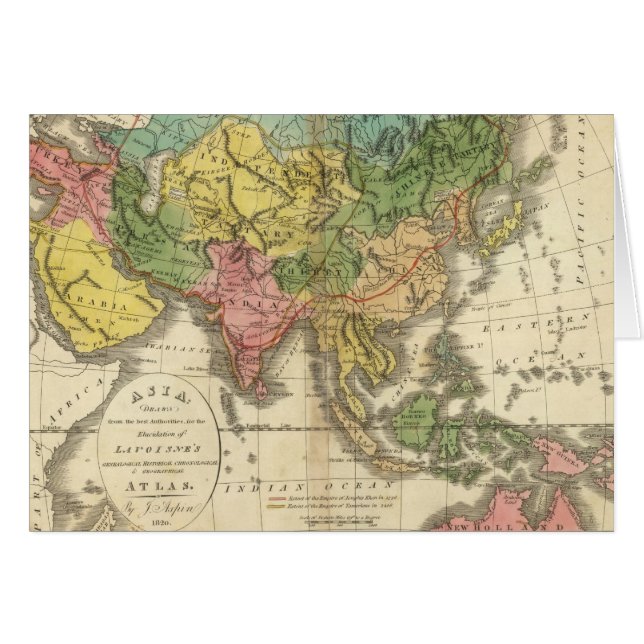 Asien och imperiet i Genghis Kahn Hälsningskort (Framsidan Horizontal)