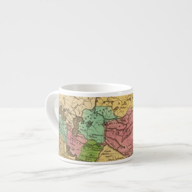 Asien räcker kulör kartbokkarta 2 espressomugg (Framsida vänster)