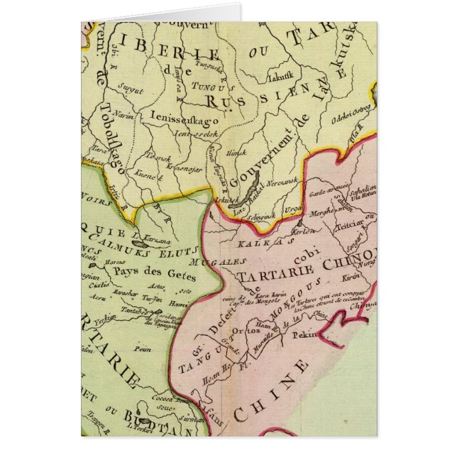 Asien, Ryssland, China Hälsningskort (Framsidan)