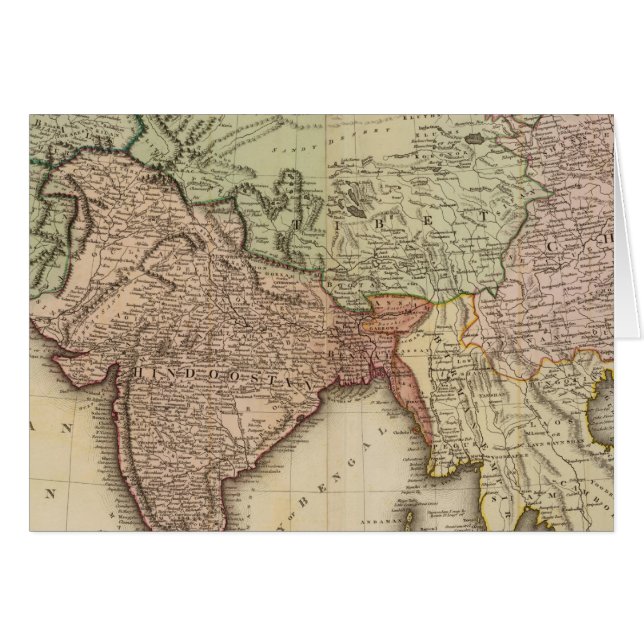 Asien, S lakan Hälsningskort (Framsidan Horizontal)
