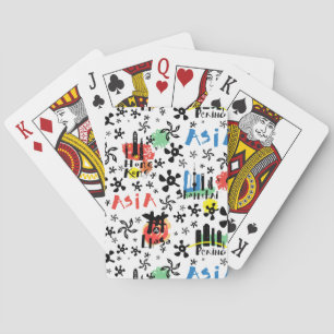 Asien Symboler Mönster Casinokort