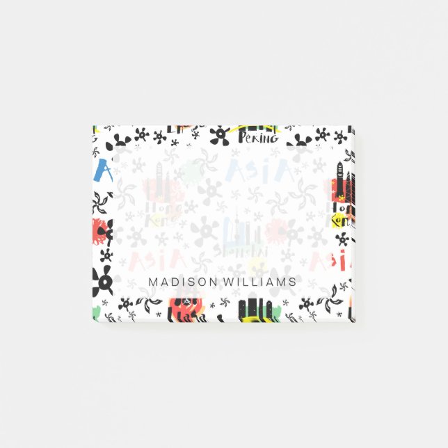 Asien| Symboler Mönster Post-it Block (Framsida)