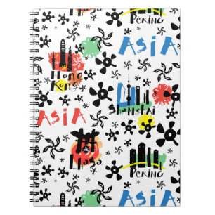 Asien symbolmönster anteckningsbok