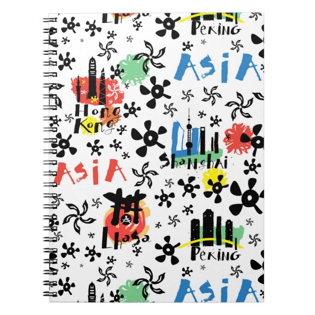 Asien | symbolmönster anteckningsbok (Framsidan)