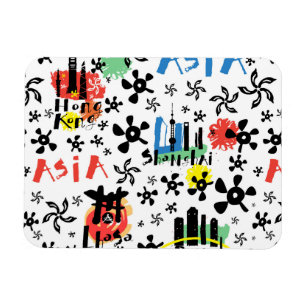Asien symbolmönster magnet