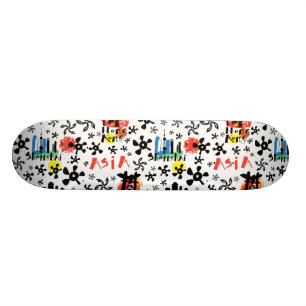 Asien symbolmönster skateboard bräda 20 cm