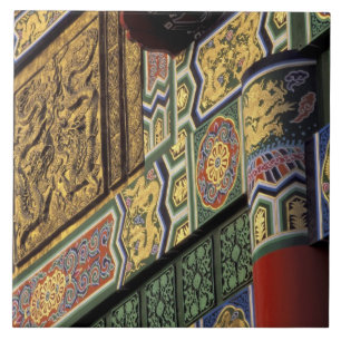 Asien, Taiwan, Taipei. Grand Hotel, huvudentré Kakelplatta