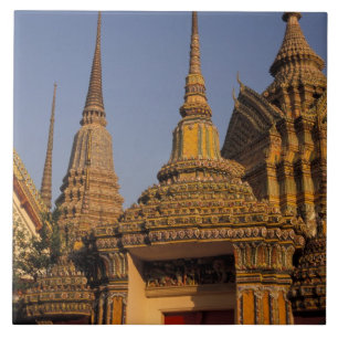 Asien, Thailand, Bangkok, Wat Po, stadens äldsta Kakelplatta