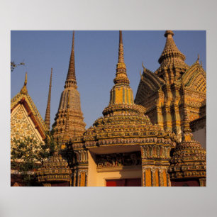Asien, Thailand, Bangkok, Wat Po, stadens äldsta Poster