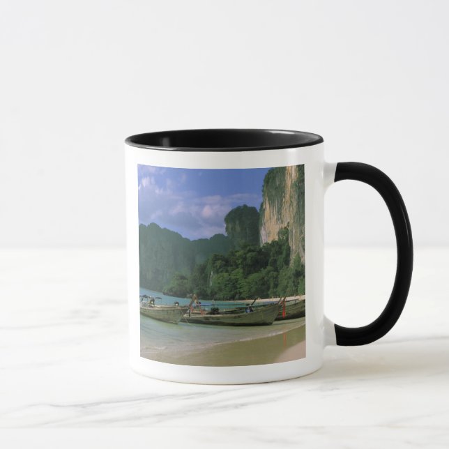 Asien, Thailand, Krabi. Väster Railay Beach Mugg (Höger)