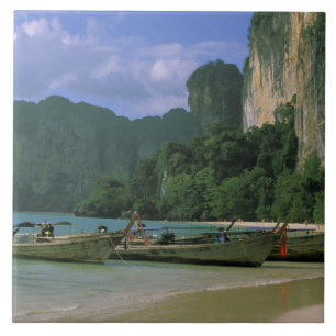 Asien, Thailand, Krabi. West Railay Beach, Kakelplatta