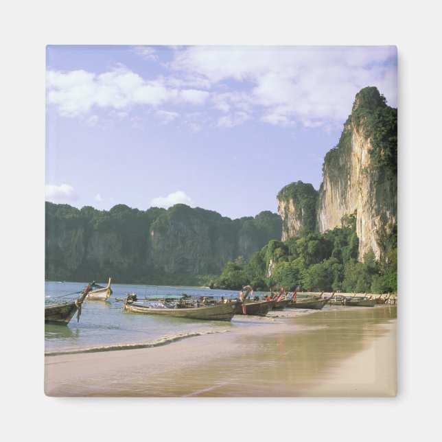 Asien, Thailand, Krabi. West Railay Beach, lång Magnet (Framsidan)