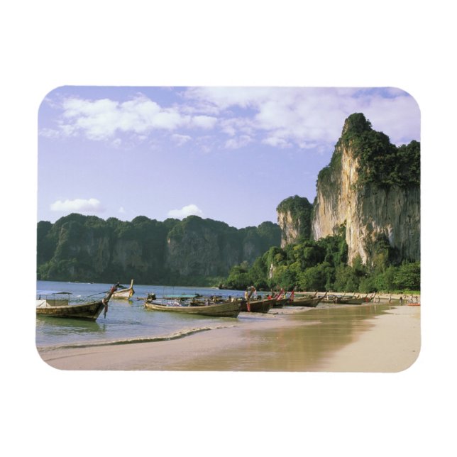 Asien, Thailand, Krabi. West Railay Beach, lång Magnet (Horisontell)