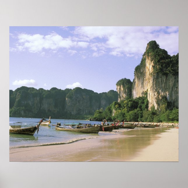 Asien, Thailand, Krabi. West Railay Beach, lång Poster (Framsidan)