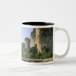 Asien, Thailand, Krabi. West Railay Beach, lång Två-Tonad Mugg
