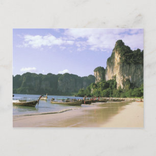 Asien, Thailand, Krabi. West Railay strand, lång Vykort