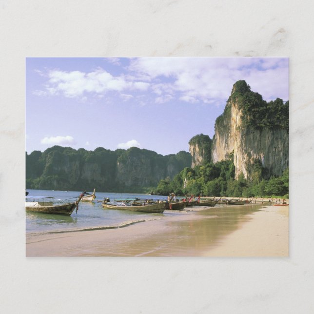 Asien, Thailand, Krabi. West Railay strand, lång Vykort (Framsida)