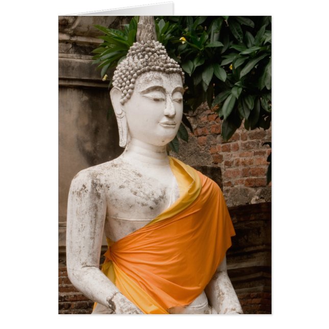 Asien, Thailand, Siam, Buddha vid Ayutthaya Hälsningskort (Framsidan)