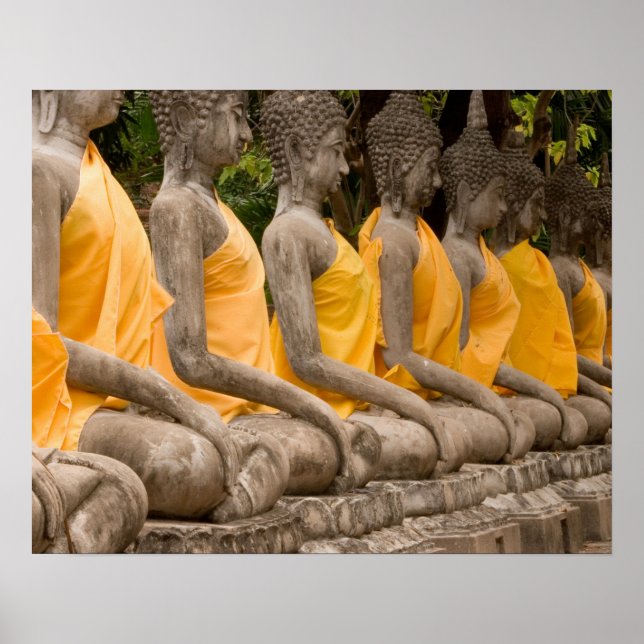 Asien, Thailand, Siam, Buddhas i Ayutthaya Poster (Framsidan)