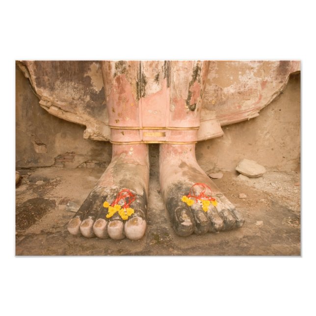 Asien Thailand, Sukhothai, Buddhas fötter och Fototryck (Framsidan)