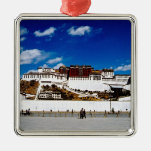 Asien, Tibet, Lhasa, Potala-palatset. UNECSO Julgransprydnad Metall