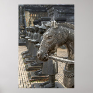 Asien, Vietnam. Figuriner och häststatyer Poster