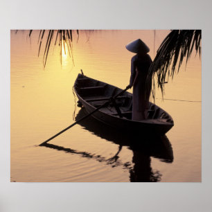 Asien, Vietnam, Mekong Delta, Can Tho. Kvällar Poster