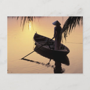 Asien, Vietnam, Mekongdeltat, Can Tho. Kväll Vykort