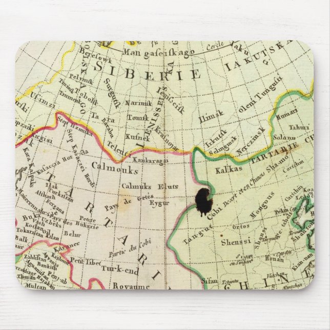 Asiens fysiska karta musmatta (Framsidan)