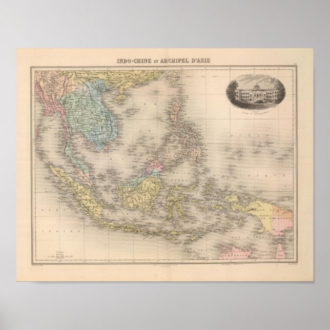 Asiens Indochina skärgård Poster (Framsidan)