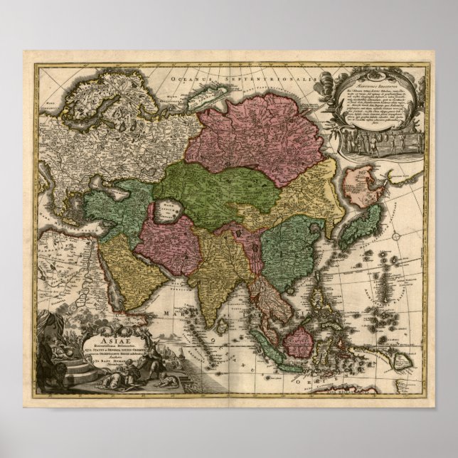 Asiens Karta 1700 Poster (Framsidan)