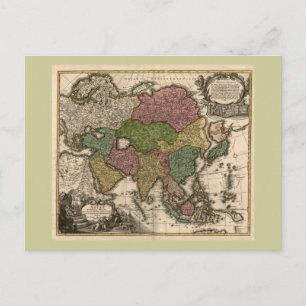 Asiens Karta 1700 Vykort