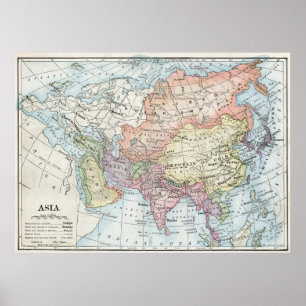Asiens politiska Karta (1916) Poster