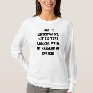 Åsiktsfrihetkvinna T-tröja D0004 för långärmad Tee Shirt