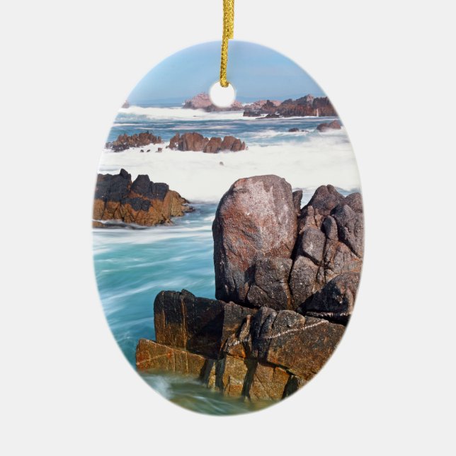 Asilomar Beach, Monterey, California, USA Julgransprydnad Keramik (Framsidan)