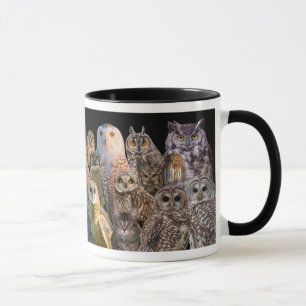 Asio och otis med rovfåglar mugg