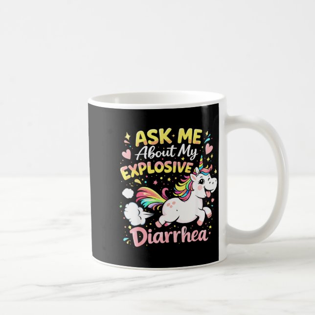 Ask about explosive diarrhea funny poop meme kaffemugg (Höger)