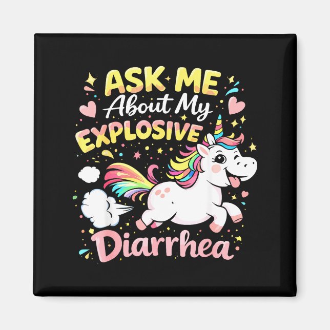 Ask about explosive diarrhea funny poop meme magnet (Framsidan)