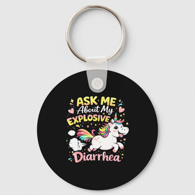 Ask about explosive diarrhea funny poop meme nyckelring (Framsida)