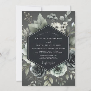 Ask Elegant Botanisk Bröllop Inbjudningar